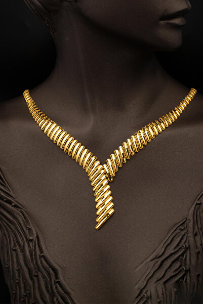 Bilezikci Parıltılı Taşsız Altın Takı Seti