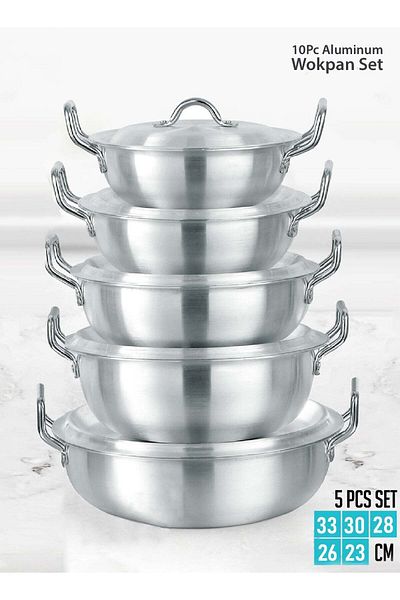 shane Shine Aluminum Pots Set Consisting of 5 Pots With Two Handles