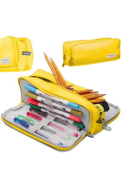 OEM 3 in 1 Pencil Case, Polyester, 22x5x9 cm, Yellow