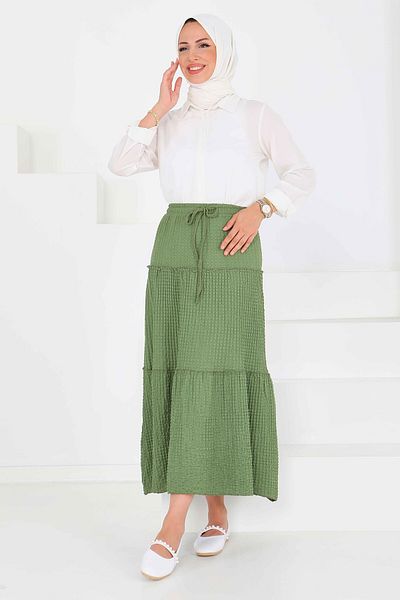 TOFİSA Buffle Skirt Khaki - 27540