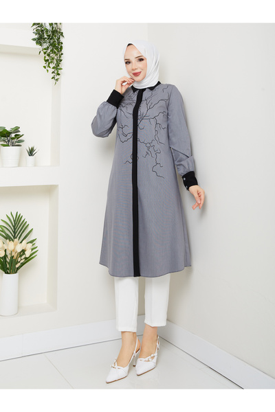 BELLİNA Kadın Yazlık Rahat Pamuk Polyester Uzun Tunik