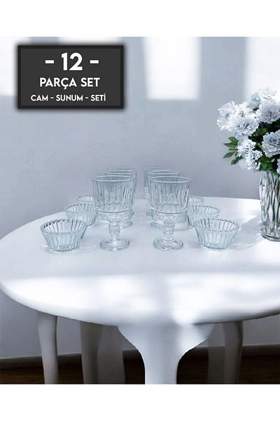 gkzglass home dekor Footed Processing Elysia Glass Coffee Side Water Glass Presentation Set Set of 12