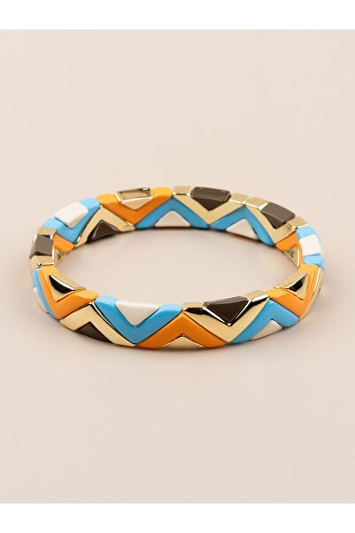 Portakal Esintisi الخزف مطلي ثلاثة ألوان مثلث سوار مطاطي