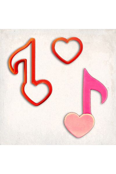 Butedo Heart Music Note Detail Cookie Mold Set of 2