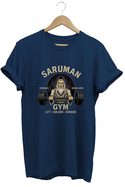 remonz Saruman Gym Lotr Regular Fit 100% Cotton Soft Textured Crew Neck T-Shirt