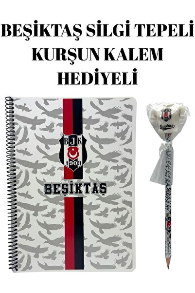 Beşiktaş Lisanslı "tekli" Spırallı Çizgili A4 Karton Kapak 72 Yaprak