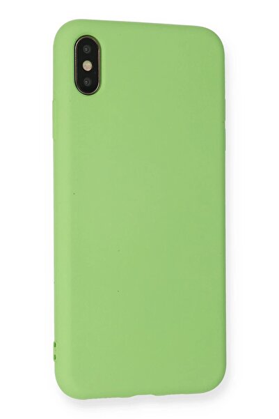 CepteToptan Myt09 iPhone XS Max Case Nano Inside Velvet Silicone - Light Green