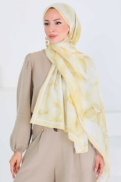TOFİSA Patterned Bamboo Square Shawl Sari - 27525