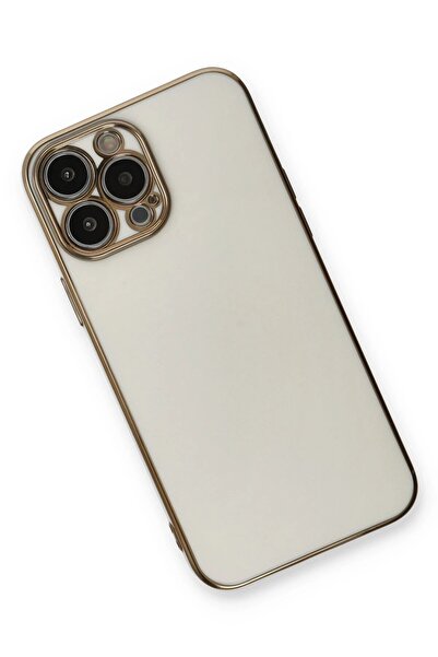 CepteToptan Myt09 iPhone 13 Pro Case Volet Silicone - White