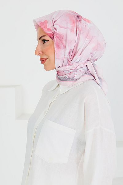 TOFİSA Patterned Bamboo Shawl Rose - 27521