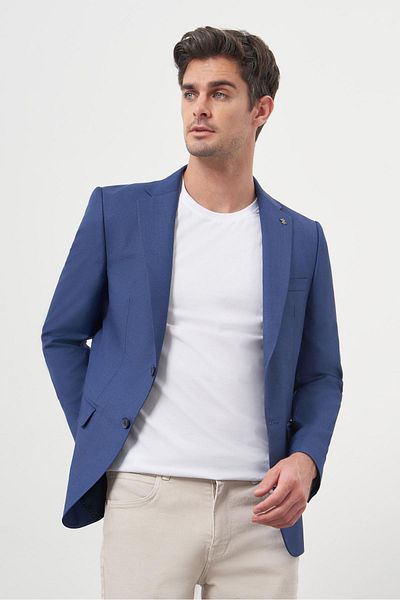 Morven Men's Parliament Polyviscon Slim Fit Mono Collar Classic Jacket