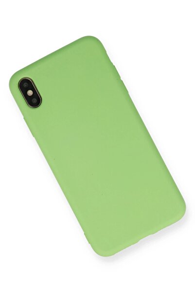 CepteToptan Myt09 iPhone XS Max Case Nano Inside Velvet Silicone - Light Green