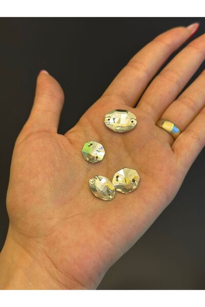 Gönülden Tasarım 4 BUC SET DE PIATRĂ DE CRYSTAL PERFORATĂ 2X1 CM 1X1 CM 1,5X1 CM