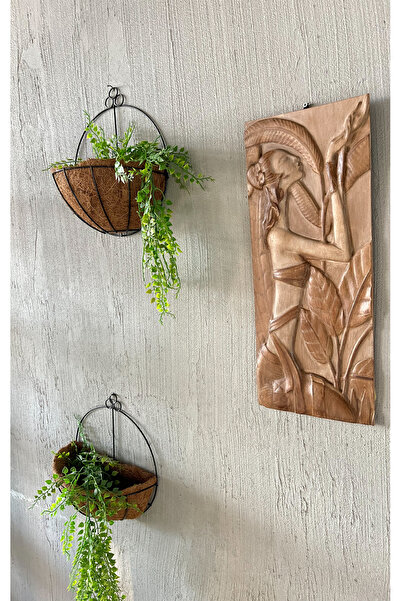 Store NEFARİ'NİN SIRRI ANTİK MISIR AHŞAP OYMA TABLO 20 X 40 cm