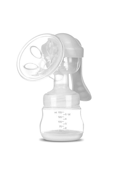 IMK Manual breast pump, with accessories, milk bottle, pacifier, quiet and comfortable, white