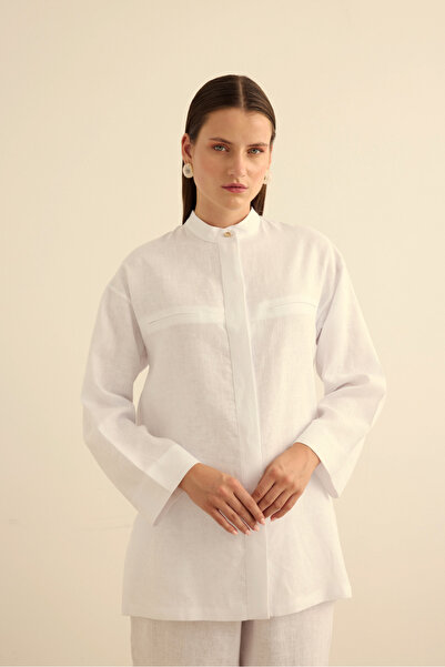 Aker Hakim Yaka Keten Gömlek