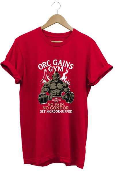 remonz ORC Gym LOTR Regular Fit 100% βαμβακερό μπλουζάκι με μαλακή υφή