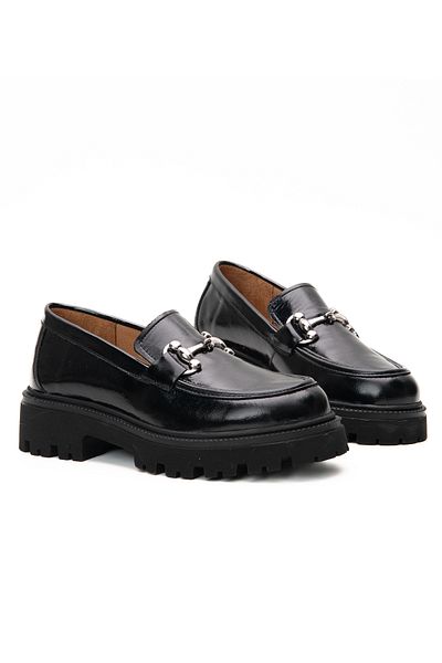 Bulls & Gulls Women's Genuine Leather Buckle Thick Sole Loafer Shoes