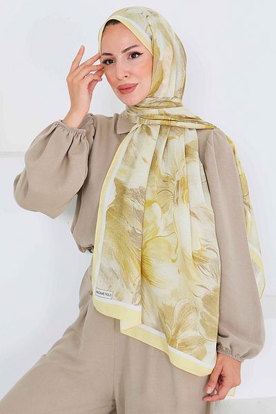 TOFİSA Patterned Bamboo Square Shawl Sari - 27527