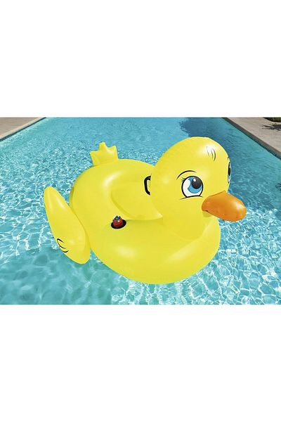 BESTWAY Duck Rider with Holder - Inflatable Duck - Sea Rider Duck - Sea Bed Duck with Cup 186X127 cm
