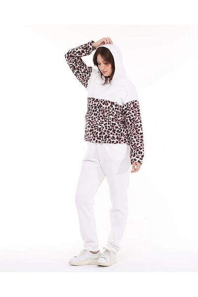 BNZ TEKSTİL Three Thread Shardon Patterned Bottom Top Tracksuit Set