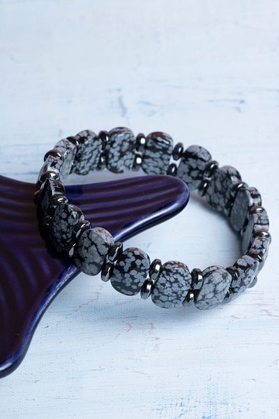 DENİZ Certified Obsidian Natural Stone Bracelet