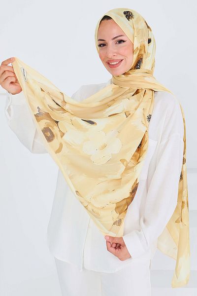 TOFİSA Patterned Bamboo Square Shawl Sari - 27533