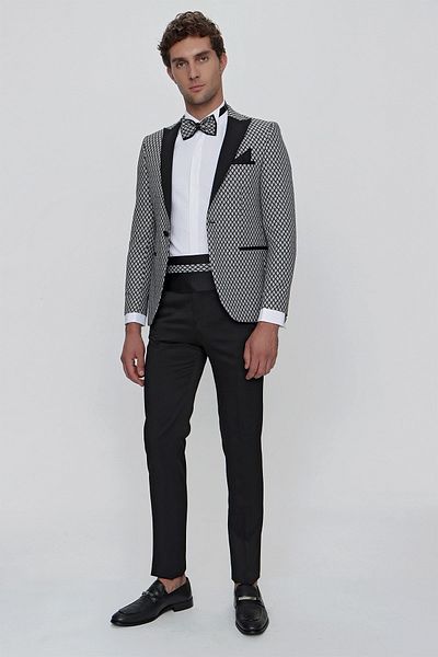 Morven Men's Black Majes Ceremonia Groom Tuxedo