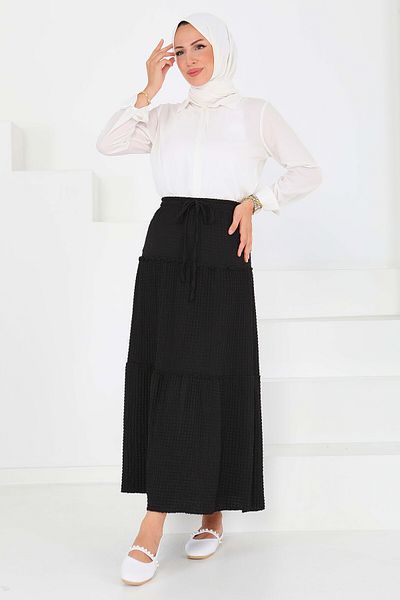 TOFİSA Buffle Skirt Black - 27540