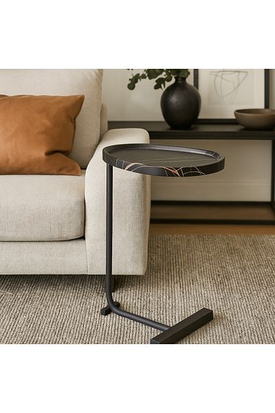 Vi Markets Lotus Side Table - Black Wood