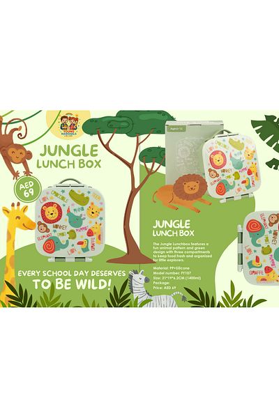 esabela Handle Lunch Box for Kids, Multi-Compartment, Leakproof, Insulated, Food Organizer, Bento for School