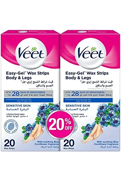 Veet Sensitive Skin Wax Strips, Pack of 20 - From Cold Wax