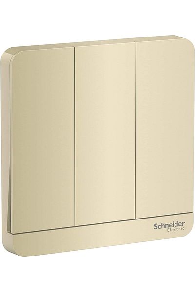 Schneider Electric E8333L1_WG AvatarOn Gold - مفتاح لوحة أحادي الاتجاه 3 عصابة - 16AX - ذهبي