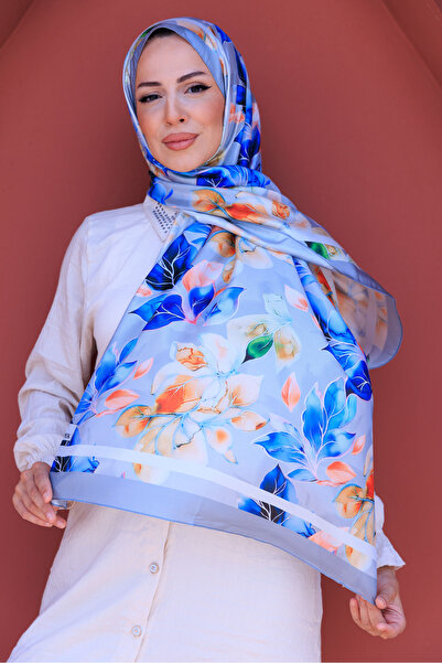 49eyşanipek Silky Voile Shawl with Leaf Pattern