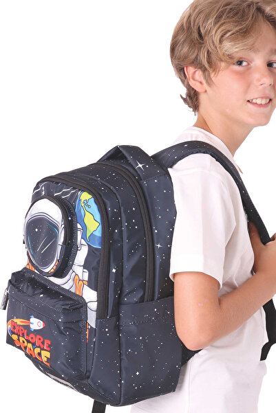 ELATAE Waterproof Fabric Boy's Multi-Eye Orthopedic Backpack School Bag L5253
