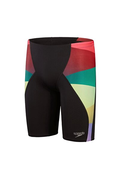 SPEEDO Placement Digital V-Cut Jam-Mer Men's Swimmer Swimsuit Black-Color