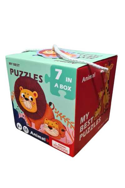 SDX Market Puzzle with Large Pieces, 2 Sides, Cardboard, 7 in 1