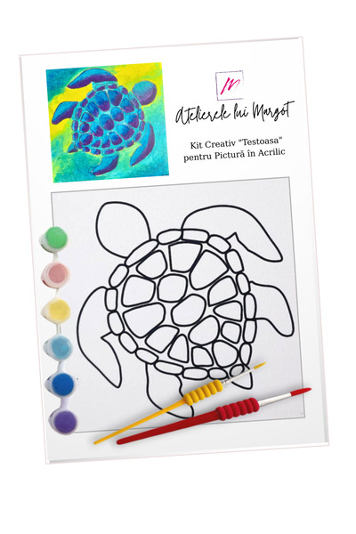 MargotshopArt Творчески комплект "Костенурка" за рисуване с акрил - платно 20...
