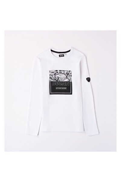 Ducati Long Sleeve Boys' Blouse Ducati, G.7628, White, 116-122 cm