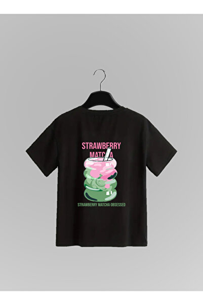 haha تي شيرت بطبعة ماتشا الفراولة
