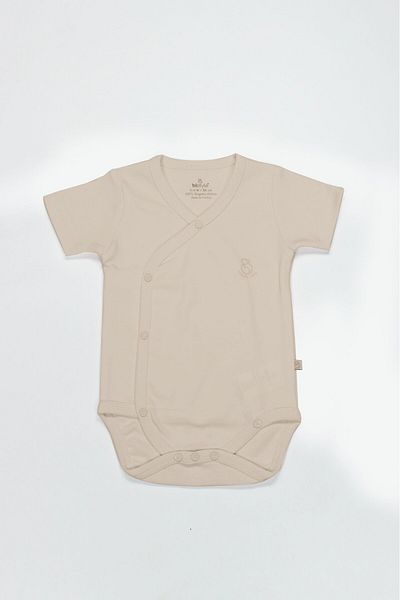 Budi Organic Natural Basic Style Double Breasted Half Sleeve Body Bs17101 Beige