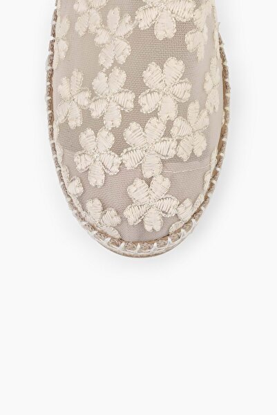 Shoeberry Women's Flowen Beige Floral Patterned Espadrille