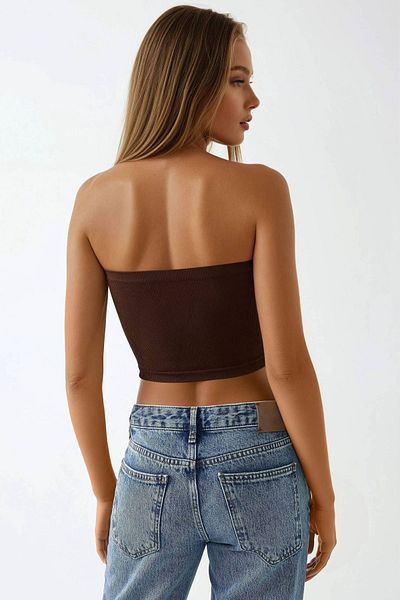 Hiccup Slim Fit Strapless Short Top