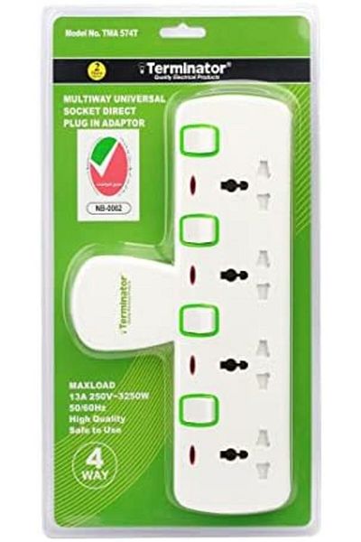 Terminatör Terminator 4 Way Universal T-Socket Multi Adaptor
