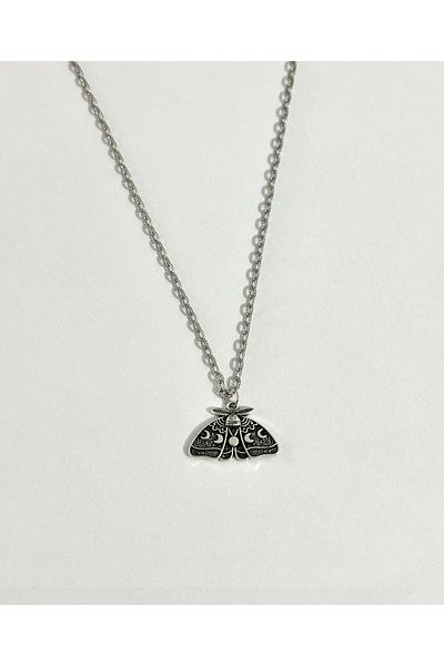 sleyshop Gothic Moth Butterfly Necklace