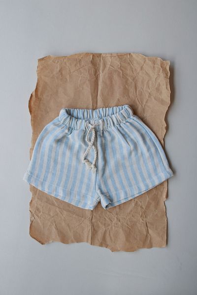 Oh La La Koala For Little Ones Blue Striped Muslin Shorts