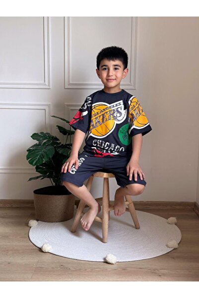 Booni Jooni Siyah Lakers Şortlu Takım - Erkek Çocuk