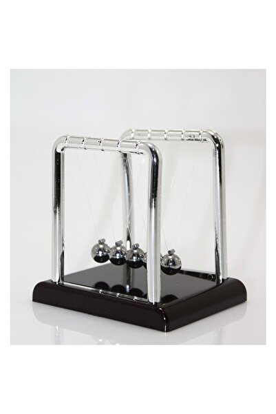 Store Newton Beşiği – Kinetik Denge Oyuncağı, Metal Bilye | Stres Giderici Masaüstü (9*9 cm)