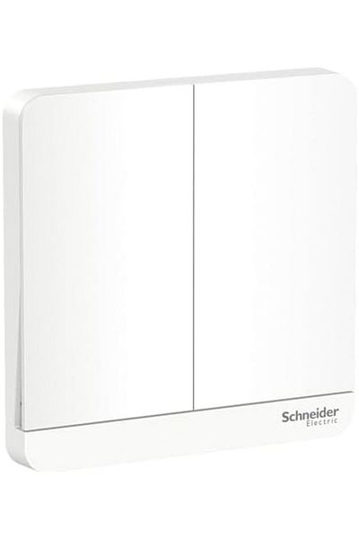 Schneider Electric E8332L1_WE AvatarOn White - مفتاح لوحة أحادي الاتجاه ثنائي العصابة - 16AX - أبيض