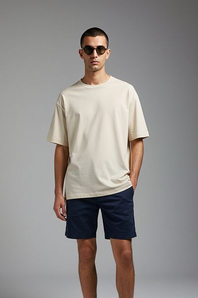 Kozik Men's Oversize Basic T-Shirt Unisex 100% Cotton Comfortable Fit